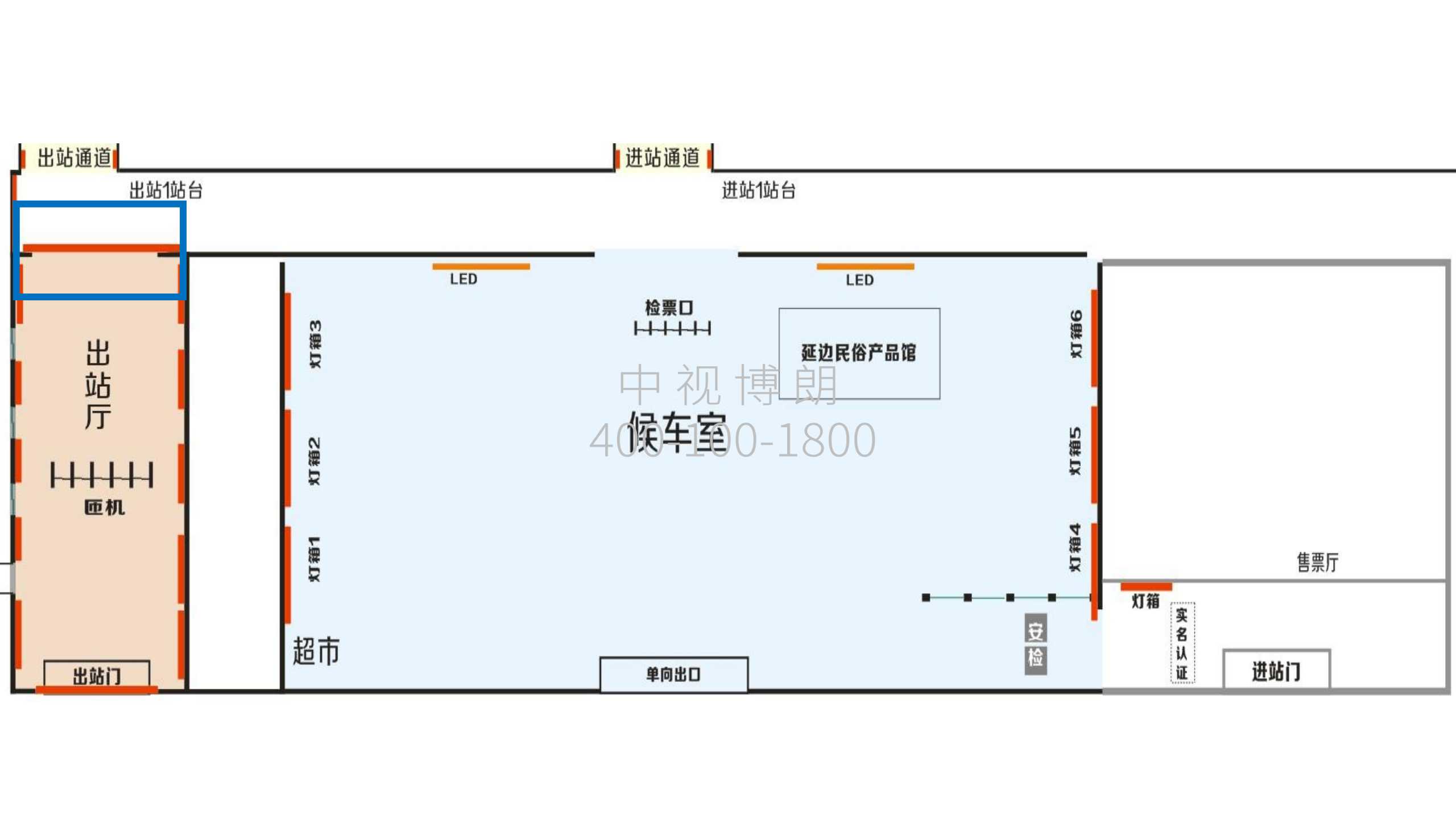 Реклама на вокзале Янцзы-Выездная перемычка, световой ящик 1.Точечная диаграмма